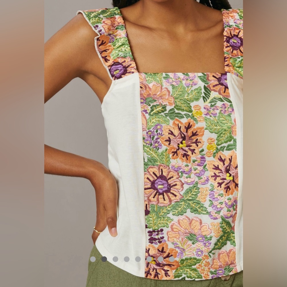 Anthropologie Medium Embroidered Top